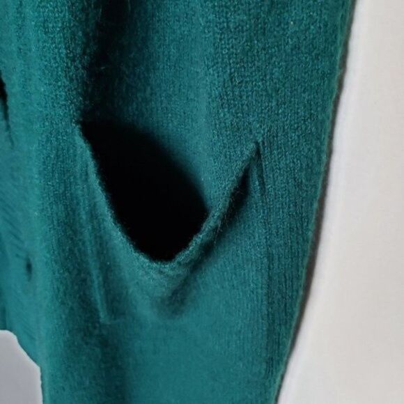 Roaman's green open front long cardigan vest size M - Picture 10 of 12